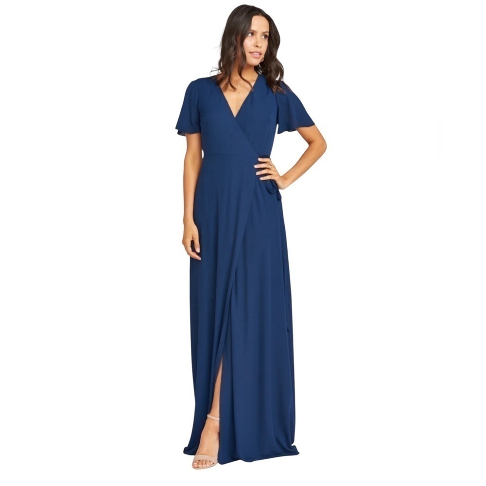 Show Me Your Mumu Noelle Wrap Dress Size S Navy